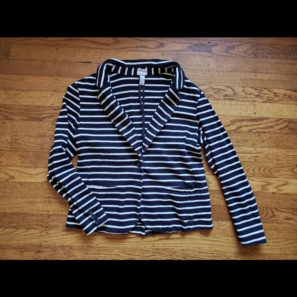 Back and White Striped Cotton Blazer size Medium